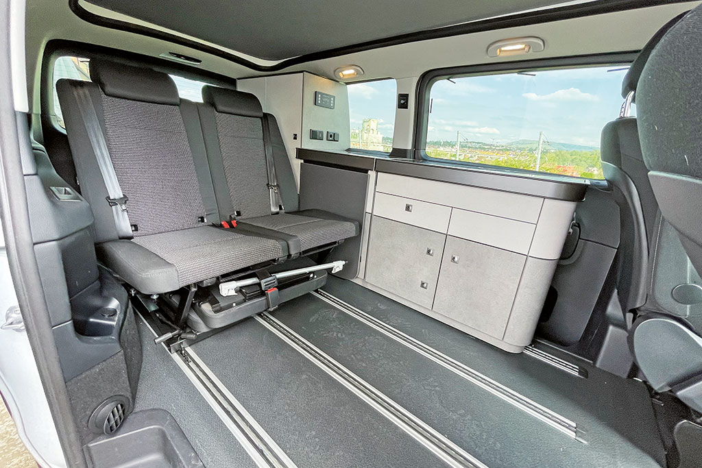 Verschiebbare Rückbank im Pössl Campstar