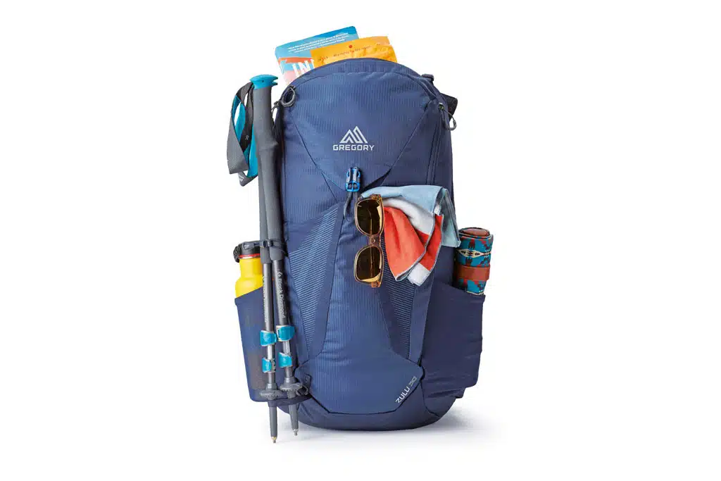 Blauer Wanderrucksack