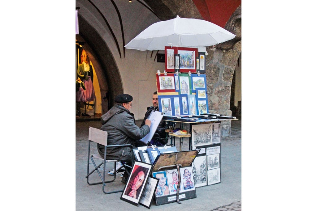 Ein Portraitmaler auf der Straße