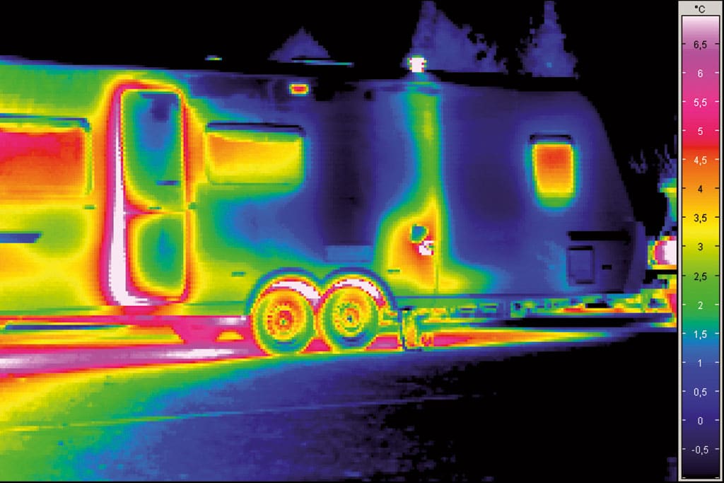 Wärmebild Caravan und Mensch