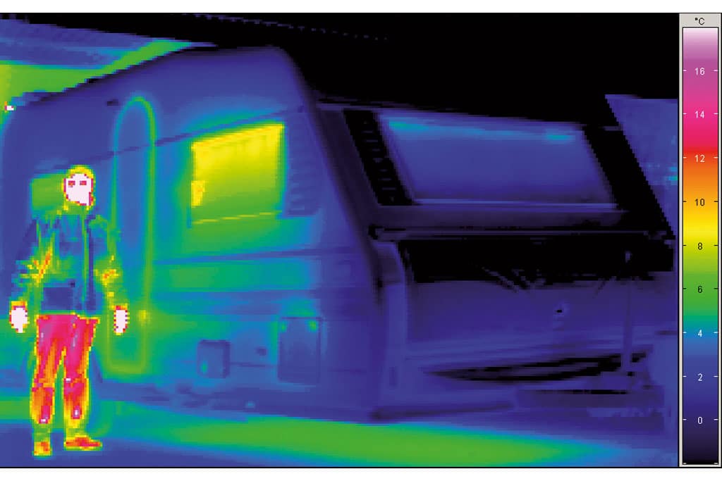 Wärmebild Caravan und Mensch