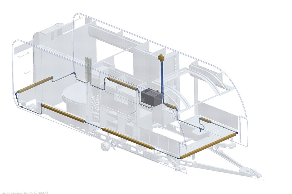 Skizze Warmwasserverteilung im Wohnwagen