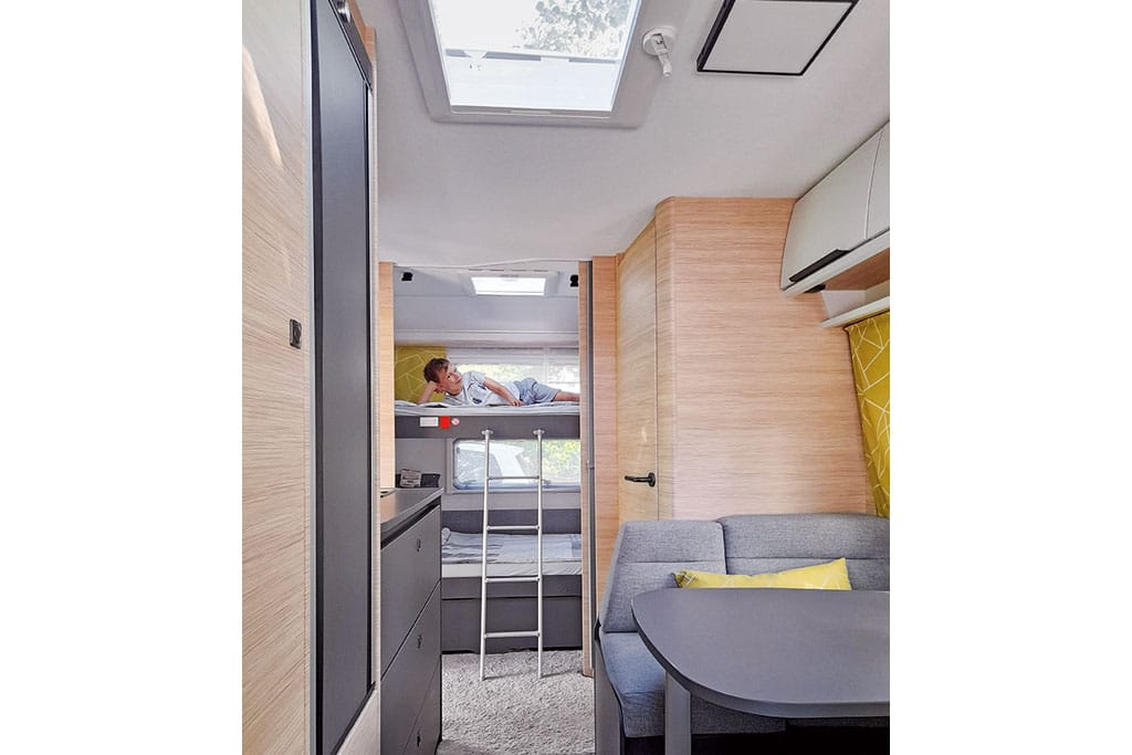 Etagenbetten im Wohnwagen
