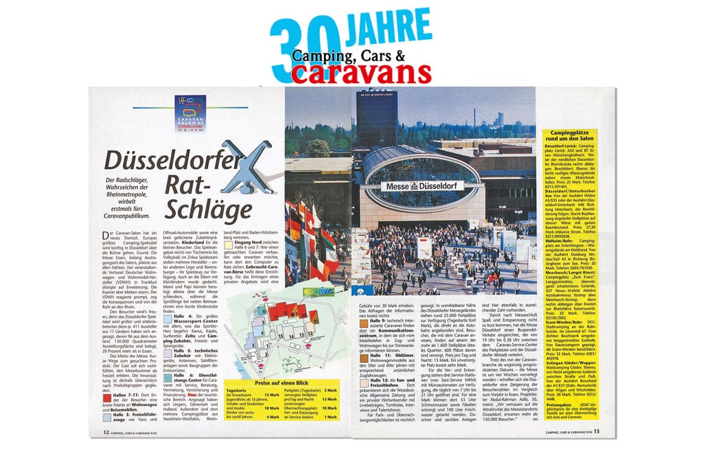 Alter Zeitschriften-Artikel über Düsseldorf